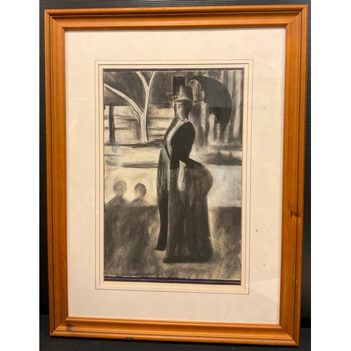 179 - Neo Impressionist School, after Georges Seurat
Figures with a Parasol
charcoal, 36cm x 24cm