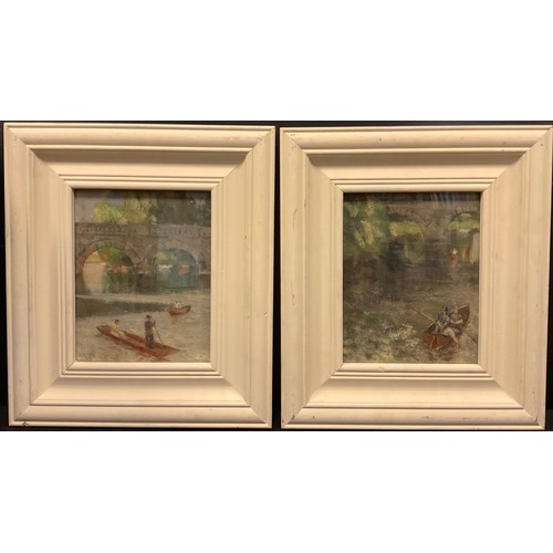 214 - Impressionist School
A Pair, On the River Thames Henley
oils on boards, 23cm x 18.5cm