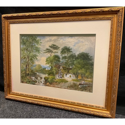 262 - Alex Hay (Victorian school),
a pair, 'Scottish Castle' and 'Ghyll-side cottage',
signed, watercolour... 