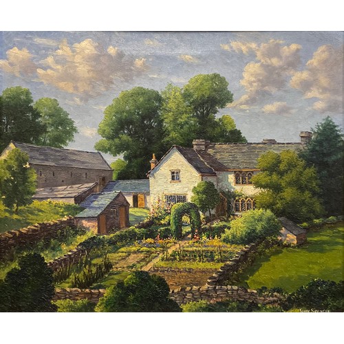 267 - John Spencer (British, mid 20th century),
'A Derbyshire Garden',
signed, oil on canvas, Royal Academ... 