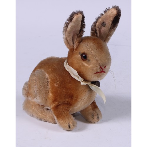 101 - Toys & Juvenalia - a Steiff (Germany) golden mohair Rabbit, amber and black eyes, red stitched nose ... 