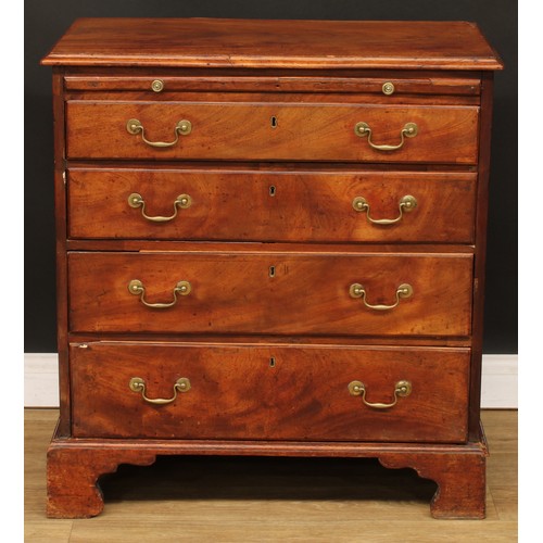 115 - A George III mahogany bachelor’s chest, rectangular top above a slide and four long graduated drawer... 