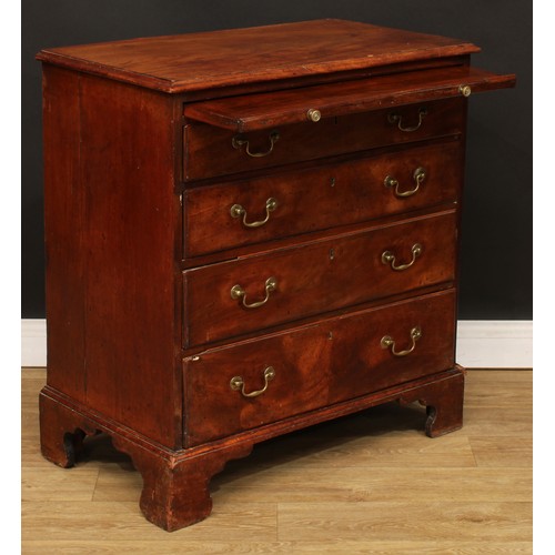 115 - A George III mahogany bachelor’s chest, rectangular top above a slide and four long graduated drawer... 