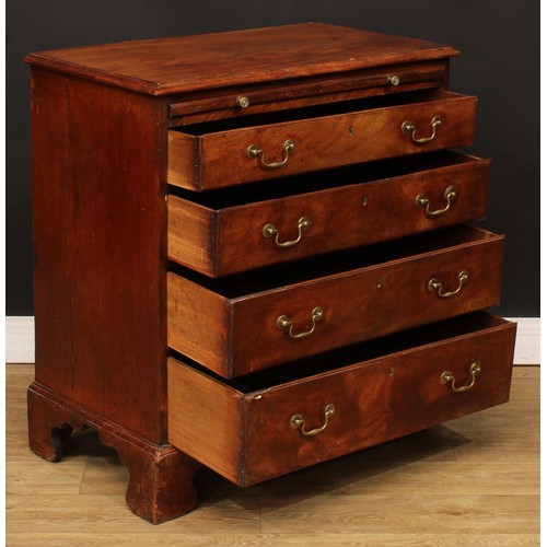 115 - A George III mahogany bachelor’s chest, rectangular top above a slide and four long graduated drawer... 