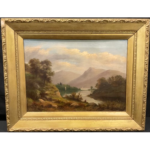 272 - English School (19th century),
Castle Beneath the Mountains,
indistinctly signed, dated 1888, oil on... 