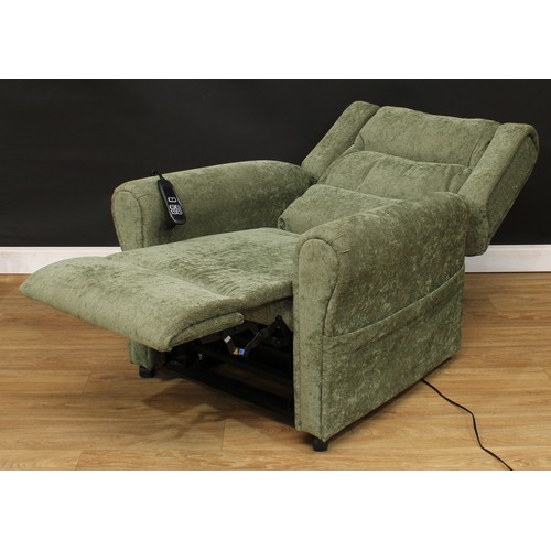 606 - A contemporary electric recliner armchair, 109cm high, 92cm wide, the seat 55cm wide and 52cm deep