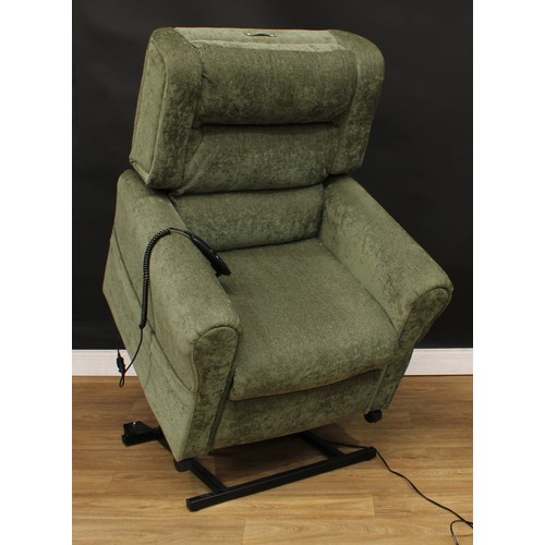 606 - A contemporary electric recliner armchair, 109cm high, 92cm wide, the seat 55cm wide and 52cm deep