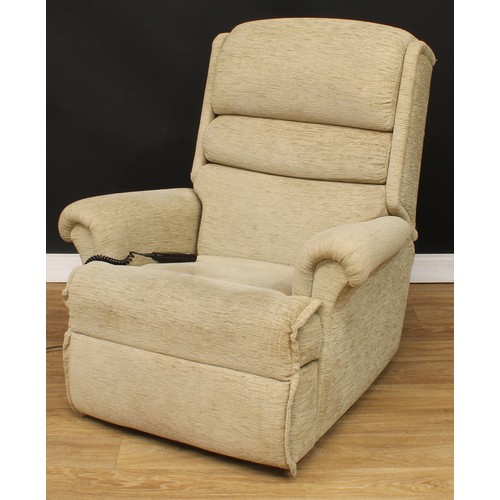 608 - A Sherborne electric recliner armchair, 108cm high, 98cm wide, the seat 54cm wide and 51cm deep