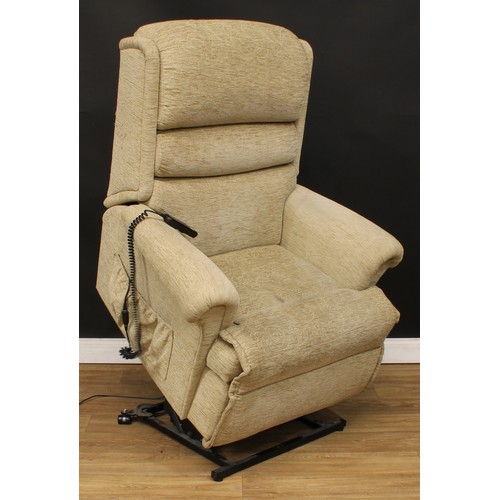 608 - A Sherborne electric recliner armchair, 108cm high, 98cm wide, the seat 54cm wide and 51cm deep