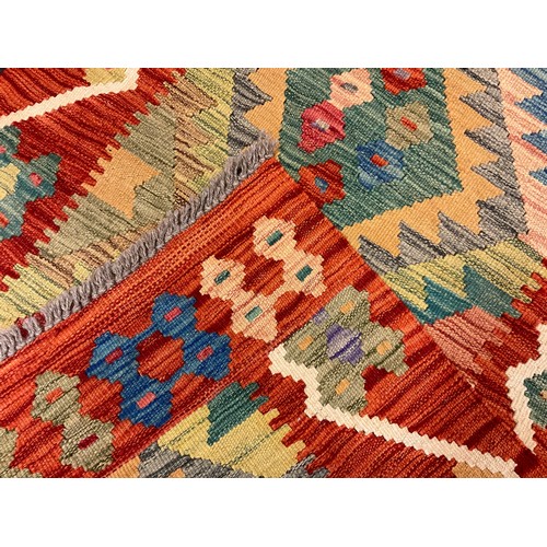 71 - An Anatolian Kilim rug / carpet runner, 247cm x 83cm.