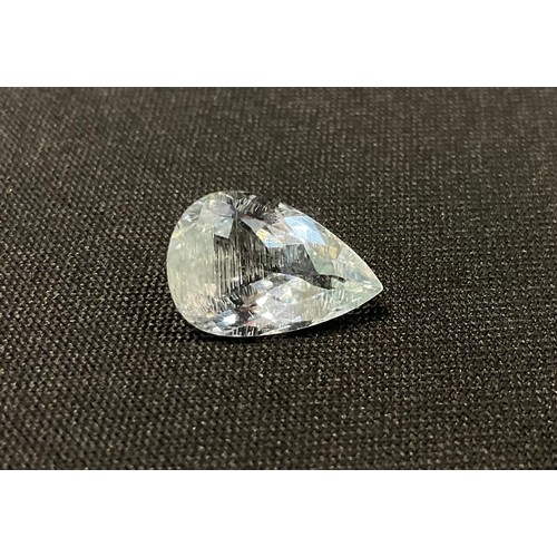 384 - Loose Gemstones - natural light blue mixed pear cut aquamarine, 3.71ct, ITLGR certificate