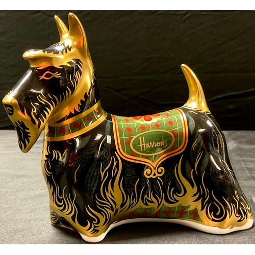 6 - A Royal Crown Derby paperweight, Harrods Scottish Terrier, Harrods exclusive limited edition, 87/500... 