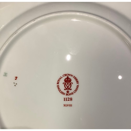 13 - A Royal Crown Derby 1128 pattern dinner plate, 27cm diameter, first quality; another, side plate, 16... 