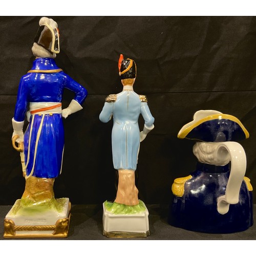 77 - A continental porcelain military figure, Dumouriez 1739 - 1823, hand painted, 26cm, impressed biogra... 