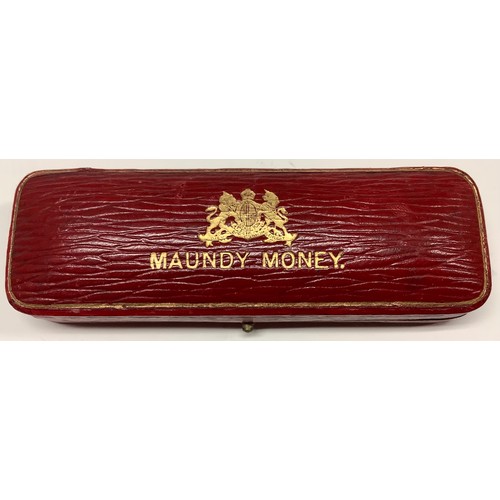 427 - Maundy Money: Maundy set 1948 in original red presentation case, unc. and toned (1)