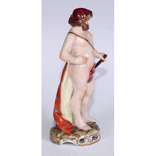 738 - A Neapolitan porcelain figural group, Gossip, 15cm high, printed marks; other Continental figures, v... 