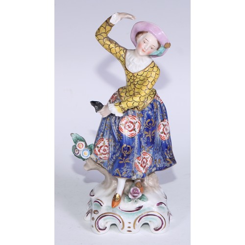 738 - A Neapolitan porcelain figural group, Gossip, 15cm high, printed marks; other Continental figures, v... 