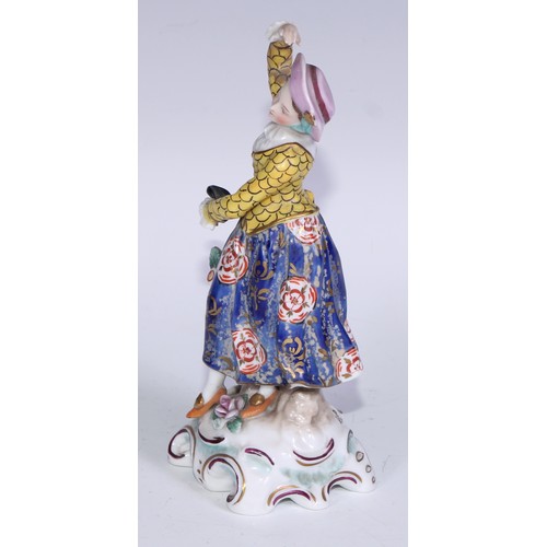 738 - A Neapolitan porcelain figural group, Gossip, 15cm high, printed marks; other Continental figures, v... 