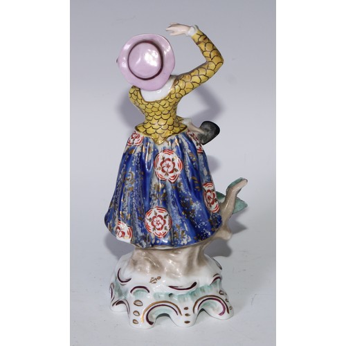 738 - A Neapolitan porcelain figural group, Gossip, 15cm high, printed marks; other Continental figures, v... 