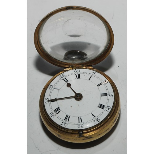 54 - An early George III tortoiseshell and gilt metal pair cased pocket watch, by William Ordson, London,... 