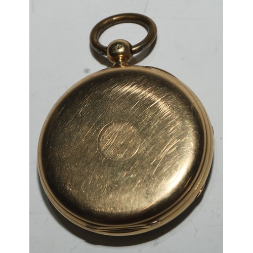 45 - A Victorian 18ct gold fob watch, 3.75cm enamel dial inscribed Arnold,, Chas [Charles] Frodsham, 8165... 