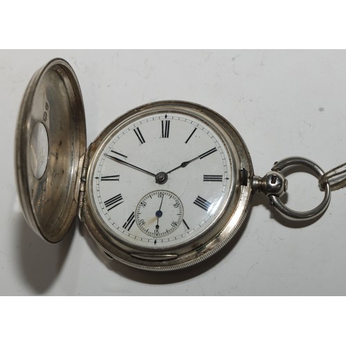 46 - A Victorian silver half-hunter pocket watch, the Scottish fusee movement by Joseph Small, Perth, no.... 