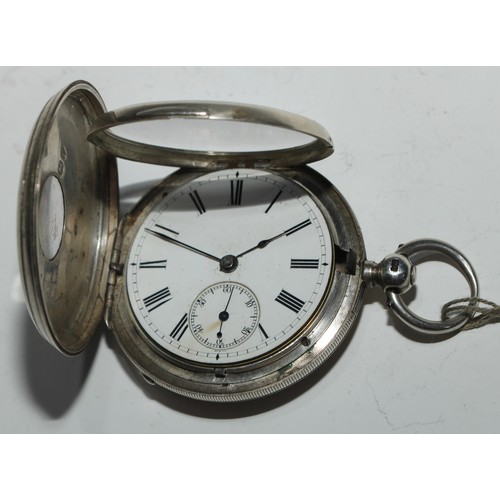 46 - A Victorian silver half-hunter pocket watch, the Scottish fusee movement by Joseph Small, Perth, no.... 