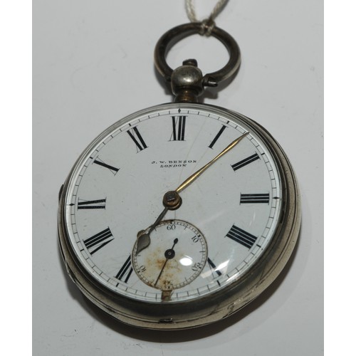 77 - A Victorian silver open faced pocket watch, 4.5cm enamel dial inscribed Alfred Russell & Co [Liverpo... 