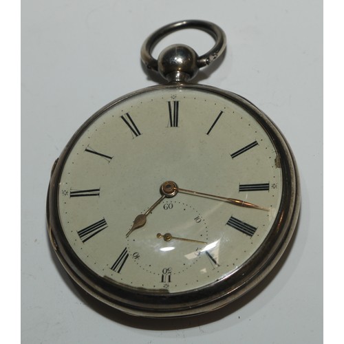 77 - A Victorian silver open faced pocket watch, 4.5cm enamel dial inscribed Alfred Russell & Co [Liverpo... 