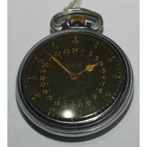 49 - A World War I military open faced pocket watch, 4.5cm dial with luminous Arabic numerals, keyless mo... 