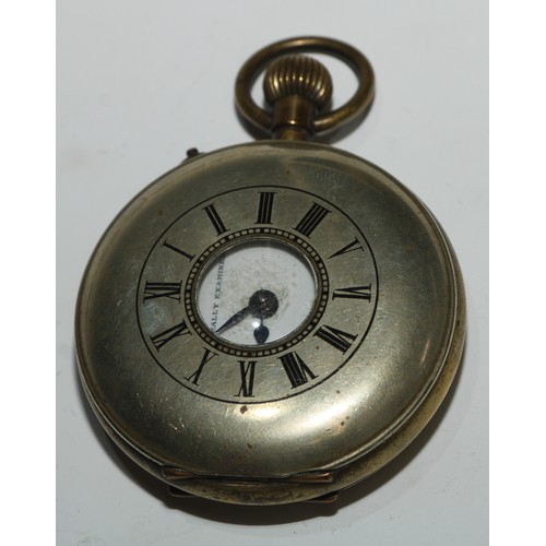 49 - A World War I military open faced pocket watch, 4.5cm dial with luminous Arabic numerals, keyless mo... 