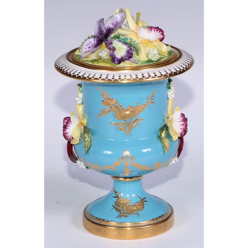 583 - A pair of Lynton Porcelain Company pedestal campana vases, painted by Stefan Nowacki, signed, with b... 