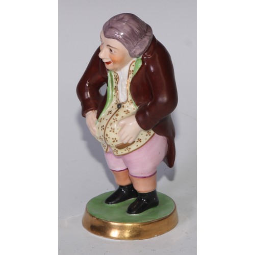 789 - A Sampson Hancock Derby figure, The Laughing Philosopher, 12.5cm high, puce mark, early 20th century... 