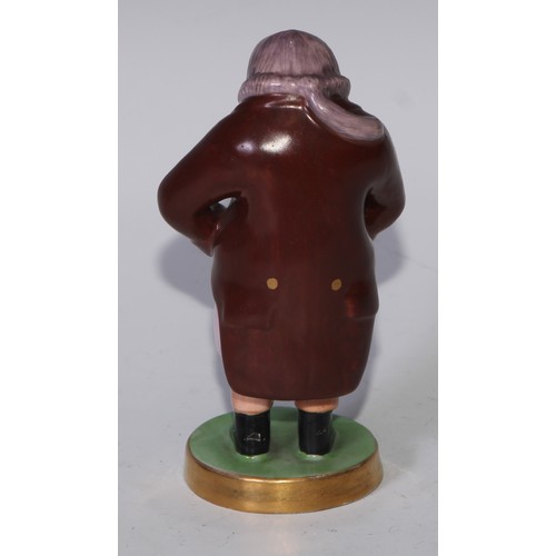 789 - A Sampson Hancock Derby figure, The Laughing Philosopher, 12.5cm high, puce mark, early 20th century... 