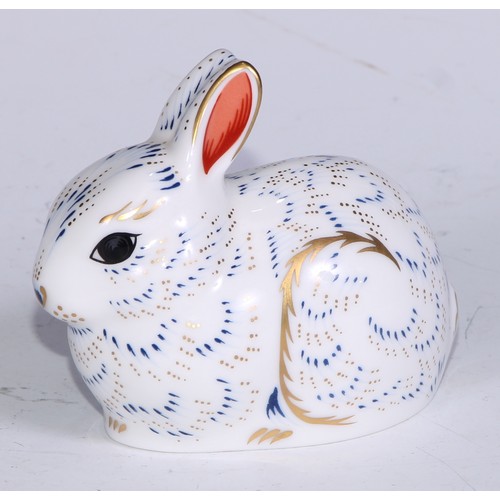 769 - A Royal Crown Derby paperweight, Meadow Rabbit, gold stopper; others, Bunny, Collectors Guild Exclus... 