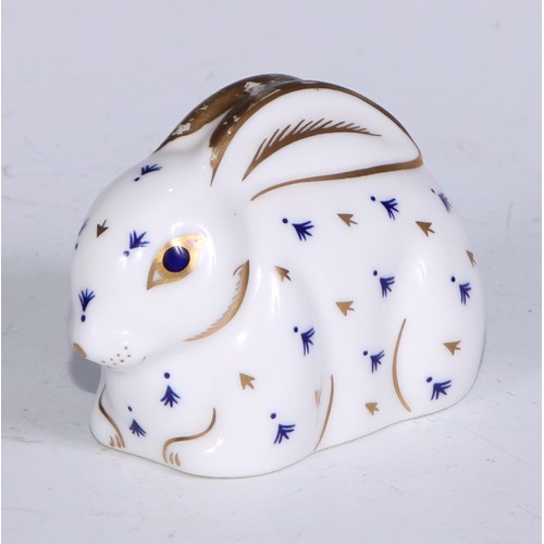 769 - A Royal Crown Derby paperweight, Meadow Rabbit, gold stopper; others, Bunny, Collectors Guild Exclus... 