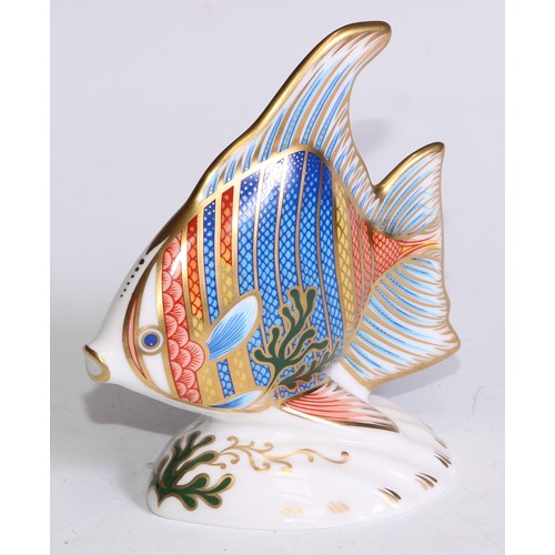 649 - A Royal Crown Derby paperweight, Guppy, limited edition 591/2,500, gold stopper; another, Pacific An... 