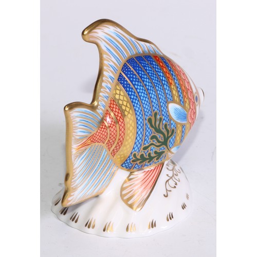 649 - A Royal Crown Derby paperweight, Guppy, limited edition 591/2,500, gold stopper; another, Pacific An... 