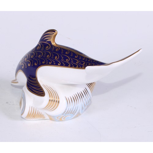 649 - A Royal Crown Derby paperweight, Guppy, limited edition 591/2,500, gold stopper; another, Pacific An... 