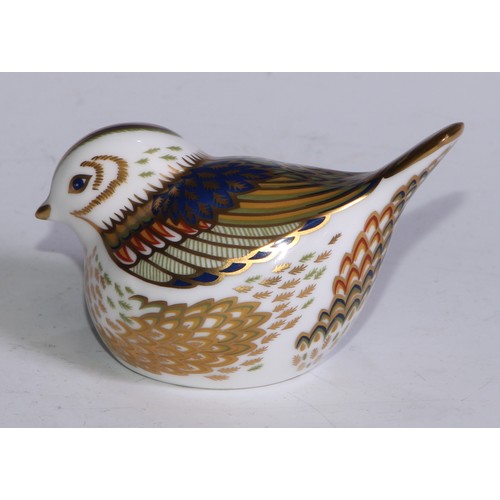 767 - A Royal Crown Derby paperweight, Collectors Guild Duckling, no stopper; others, Crested Tit, Teal Du... 