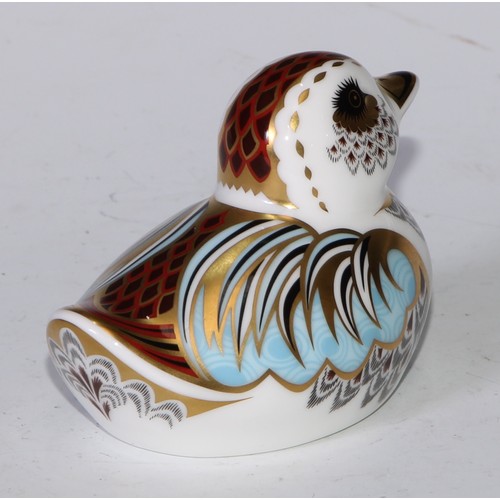 767 - A Royal Crown Derby paperweight, Collectors Guild Duckling, no stopper; others, Crested Tit, Teal Du... 