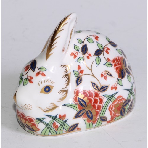 768 - A Royal Crown Derby paperweight, Meadow Rabbit, gold stopper; a Collectors Guild Exclusive Bank Vole... 