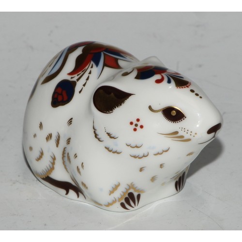 768 - A Royal Crown Derby paperweight, Meadow Rabbit, gold stopper; a Collectors Guild Exclusive Bank Vole... 