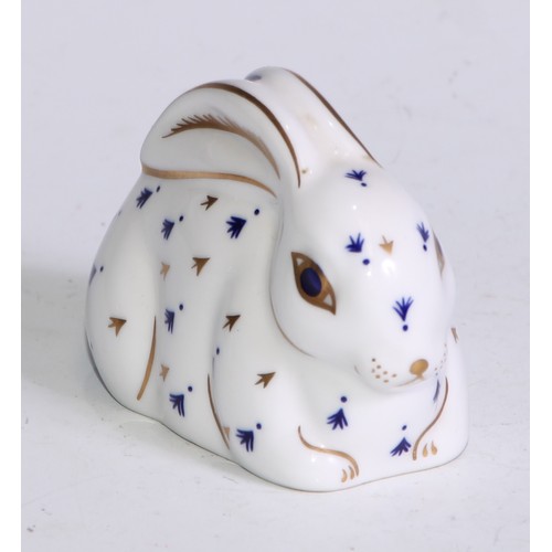 768 - A Royal Crown Derby paperweight, Meadow Rabbit, gold stopper; a Collectors Guild Exclusive Bank Vole... 