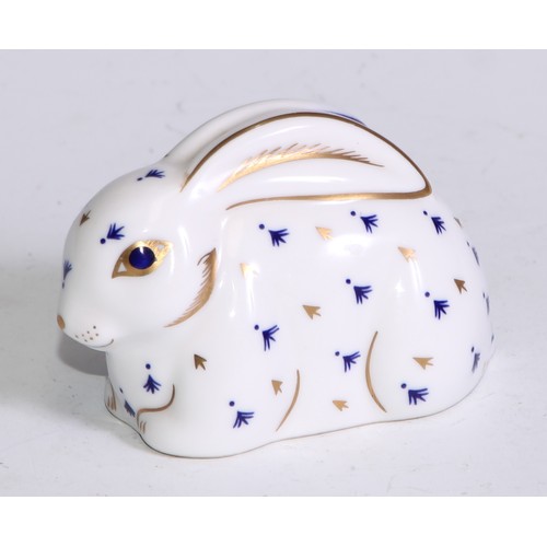 768 - A Royal Crown Derby paperweight, Meadow Rabbit, gold stopper; a Collectors Guild Exclusive Bank Vole... 