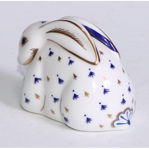 768 - A Royal Crown Derby paperweight, Meadow Rabbit, gold stopper; a Collectors Guild Exclusive Bank Vole... 