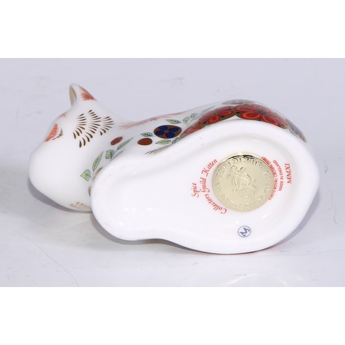 772 - Royal Crown Derby Collectors Guild Exclusive paperweights, Sugar, Molly, Puppy, Scruff and Spice, al... 