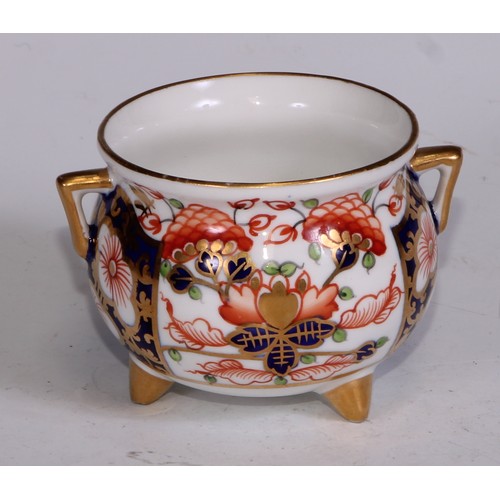 622 - A Royal Crown Derby 6299 pattern miniature toy fish kettle, 7cm wide, printed marks; other miniature... 