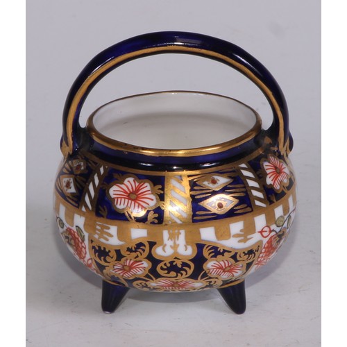 622 - A Royal Crown Derby 6299 pattern miniature toy fish kettle, 7cm wide, printed marks; other miniature... 