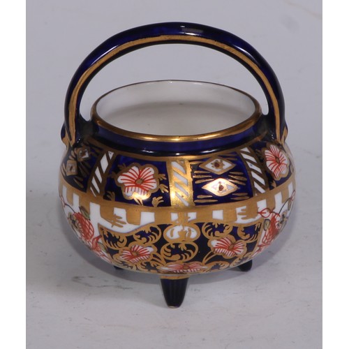 622 - A Royal Crown Derby 6299 pattern miniature toy fish kettle, 7cm wide, printed marks; other miniature... 